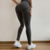 Pantalones de yoga de color sólido ajustados y huecos de cintura alta y cintura alta que levantan la cadera NSYWH127908