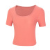 high-elastic u neck short sleeve tight solid color yoga top NSYWH127914