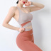 color matching high waist tight fitness pants shockproof underwear yoga set NSYWH127924