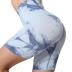 tie-dye high waist hip lift yoga shorts NSYWH127927