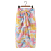 high waist slim lace-up tie-dye skirt NSLAY128171