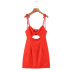 sling backless hollow slim solid color dress NSLAY128167