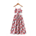 sling backless lace-up floral dress NSLAY128166