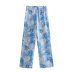 print high waist loose wide-leg casual trousers NSLAY128165