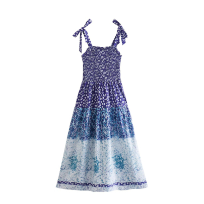 Lace-up Sling Backless Slim Leopard Print Dress NSLAY128160