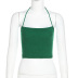 solid color halter neck backless straps Slim fit vest NSHMS127955