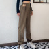 solid color high-waisted drawstring hollow loose pants NSHMS127995