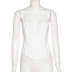 V-neck backless solid color slim waist vest NSHMS128011