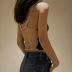solid color slim chain suspenders backless vest NSHMS128019