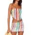 rainbow striped print irregular tube top slim vest and skirt suit NSYDL128033
