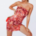 print slim tube top flanging split dress NSYDL128046