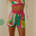 high waist slim straight solid color/print knitted shorts-multicolor NSYDL128050