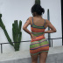 sling backless tight short color matching striped dress NSDLS128069