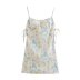 sling backless slim lace-up floral dress NSLAY128416