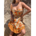 tube top high waist slim floral veat and skirt suit NSLAY128390