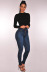 high waist elastic breasted slim jeans NSXXL128242