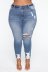 plus size stretch high waist holes slim jeans NSXXL128243
