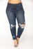 plus size stretch ripped high waist jeans NSXXL128244