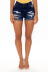 high-waisted breasted hole rolled edge denim shorts NSXXL128252