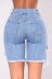 pantalones cortos de mezclilla ajustados de cintura alta elásticos con agujeros grandes NSXXL128267