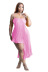 pleated solid color irregular hem suspender slim dress NSFH128303