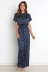 round neck short-sleeved wide-leg lace-up polka dot print jumpsuit NSFH128318