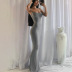 solid color Slim high waist full-length slip dress NSXPF128343