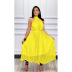 solid color chiffon double-layer strapping drape pleated dress NSASL128352