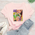 Camiseta holgada de manga corta con estampado de moda multicolores NSYAY129968