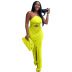 Solid Color Hollow Slit Knotted Zipper Dress NSASL128496