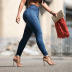 high-waist elastic slim-fit jeans NSXXL128514