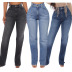 high waist slit Straight Leg Jeans NSXXL128516