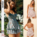 floral printing suspenders ruffles straps backless jumpsuit NSMID128520