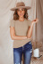 solid color round neck thread short sleeve slim T-shirt NSMID128528