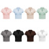 solid color retro V-neck tight-fitting lapel short-sleeved T-shirt NSMID128530