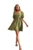 square collar lantern short-sleeved strapless backless dress NSMID128534