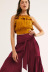 solid color straps elastic waist pleated wide leg pants NSMID128540