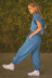 solid color rear button slit pleated drawstring jumpsuit NSMID128543