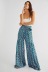 printing loose beach wide-leg strappy pants NSMID128555