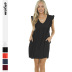 solid color V-neck ruffle sleeve dress NSMID128558