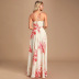 vestido cruzado con abertura y tiras y cuello en V con tirantes florales NSMID128559