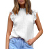 ruffled sleeveless round neck loose solid color top NSLMM133674