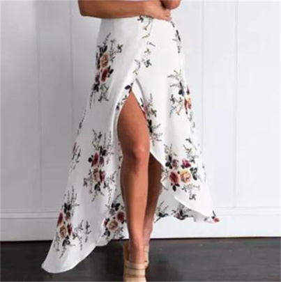 Bohemian High Waist Slit Floral Skirt NSLMM128967