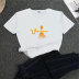 camiseta de manga corta con cuello redondo y estampado simple NSYIS133012
