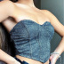 tube top slim backless solid color gold wire vest NSYBN128584