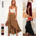 solid color high waist ruffles irregular hem skirt NSMID128652