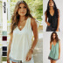 solid color V-neck loose sleeveless tank top NSMID128660