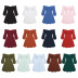 Solid Color One-word Neck/Square Collar Lantern Sleeve Dress multicolors NSMID128666