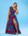 Printing Slit Multi-wear sleeveless Lace Up Dress NSMID128669