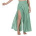 solid color casual wide leg slit yoga pants NSMID128672